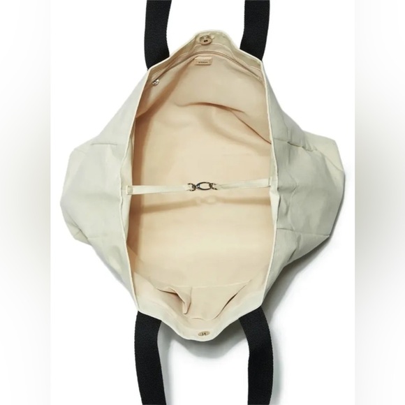 NEW GUESS Women's Canvas Of--White Large Tote Shopper Handbag Beach Travel - Picture 3 of 7